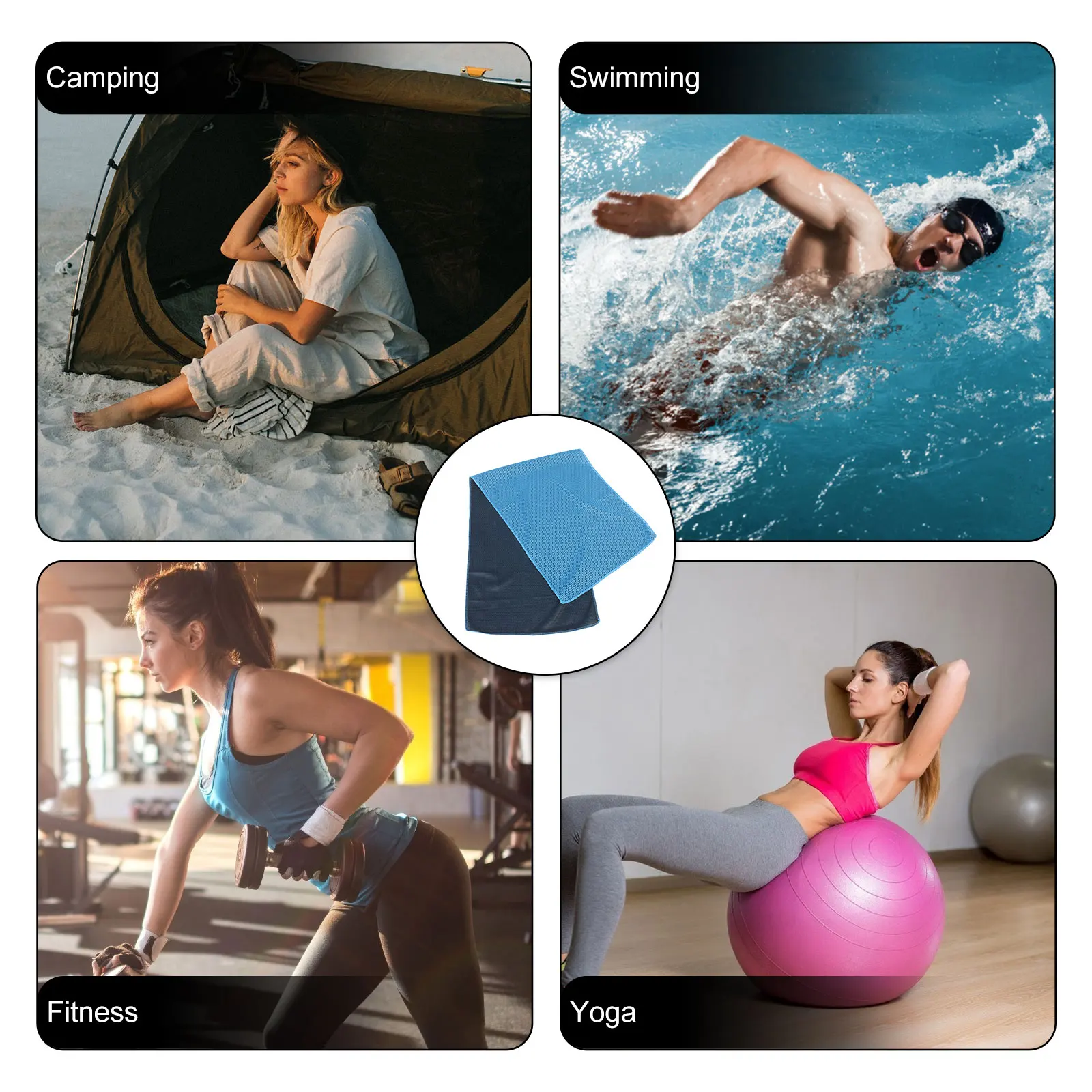 

4 Pcs Cooling Cold Towels Fast Drying Gym Quick Microfiber Bath Outdoor Fitness