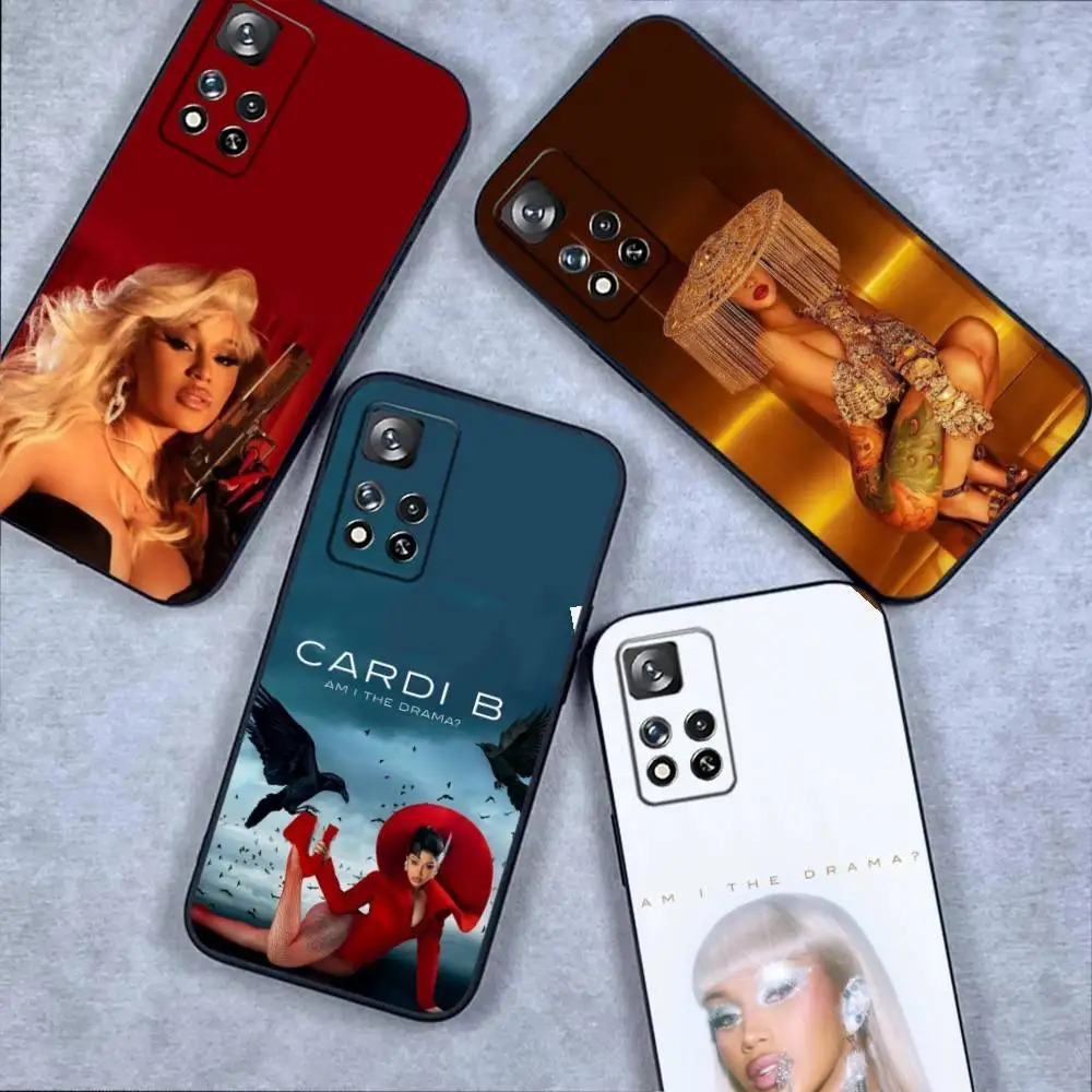 حافظة هاتف C-Cardi B I Am The Drama لهاتف سامسونج S 25,24,23,22,30,21,10,9,Ultra,Plus,Lite,FE,4,5G حافظة ناعمة سوداء #1