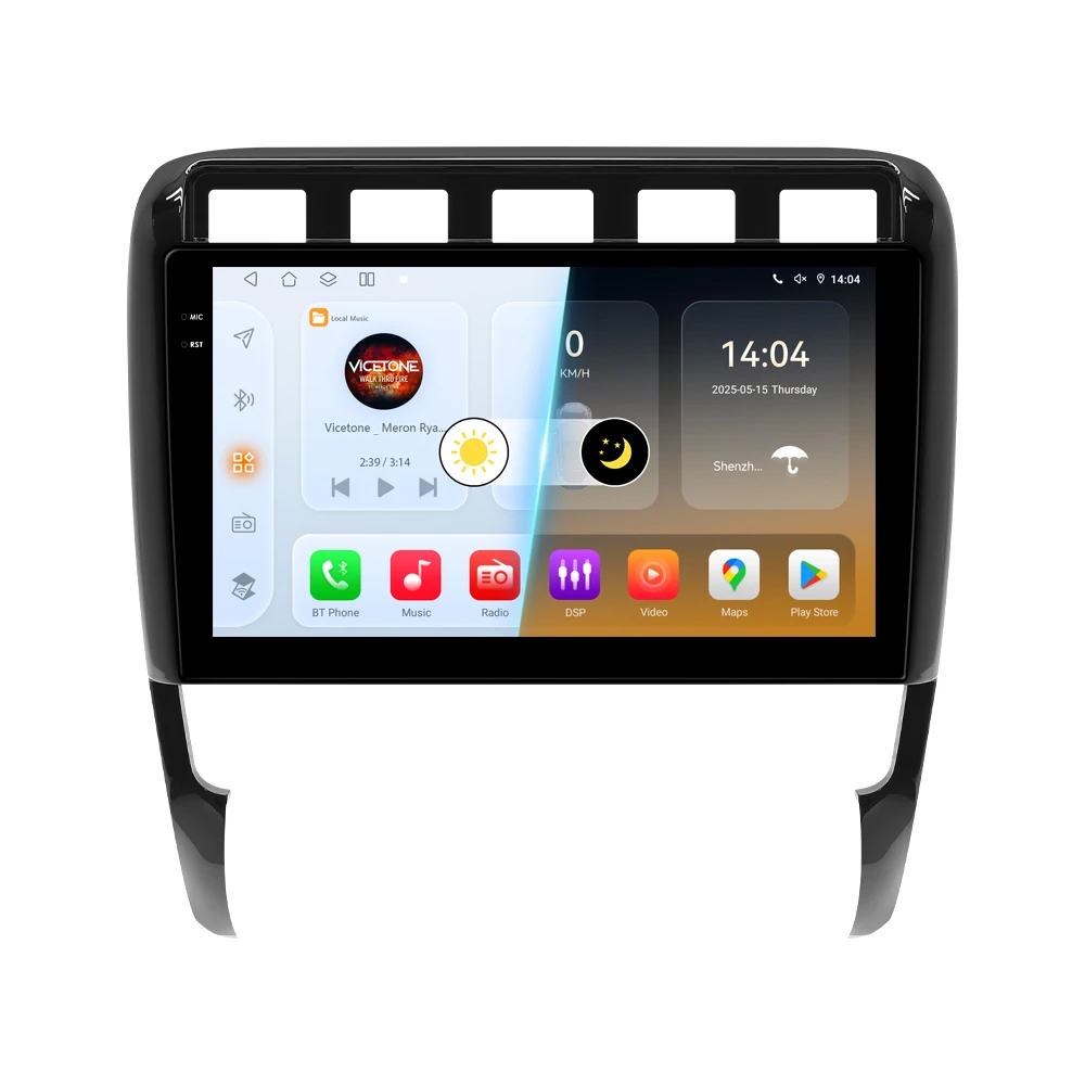 Radio samochodowe Hizpo z Androidem 14 do Porsche Cayenne 1 2002-2010, 4G, multimedialne, GPS, 2DIN, stereo, sterowanie głosowe AI, bezprzewodowy CarPlay, kamera 360° — zdjęcie 2