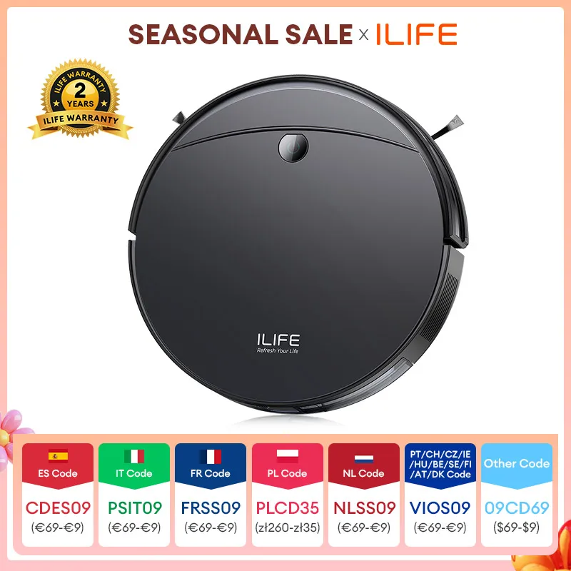 ILIFE V10 Roboter-Staubsauger, 5000Pa Saugkraft, Gyro-Navigation, selbstaufladender Roboter-Staubsauger, Rollbürsten-Staubsaugerroboter für