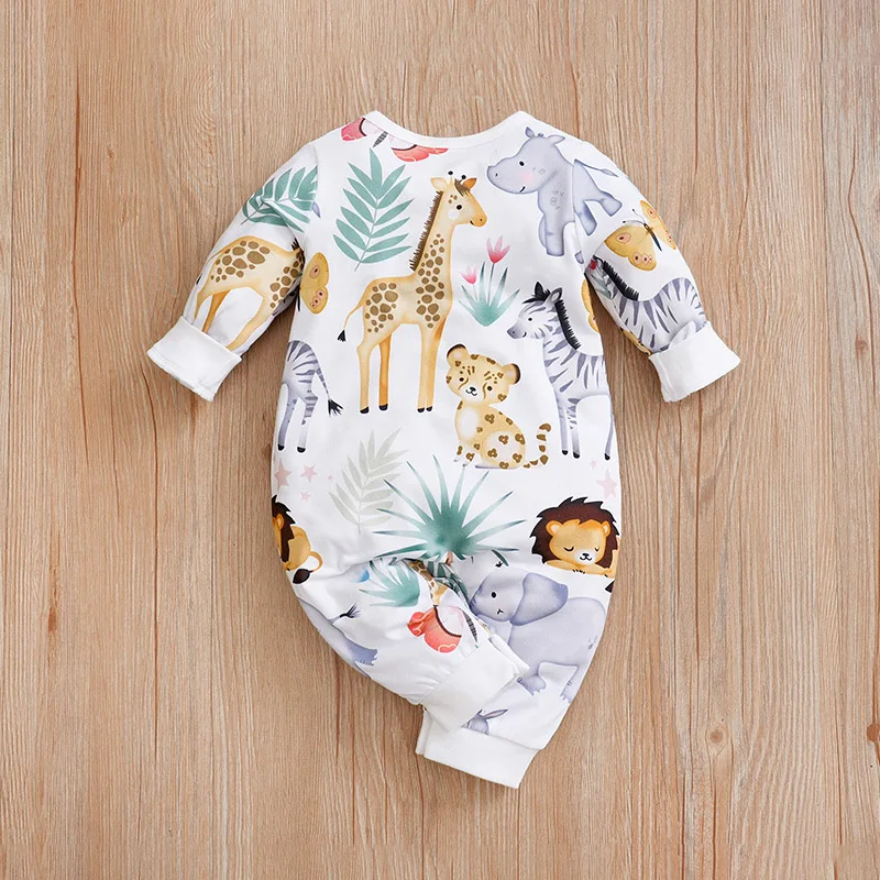 New Designer Clothing 100 cotton spring and fall long-sleeved baby onesies Black and white cows Short Sleeves Fashion