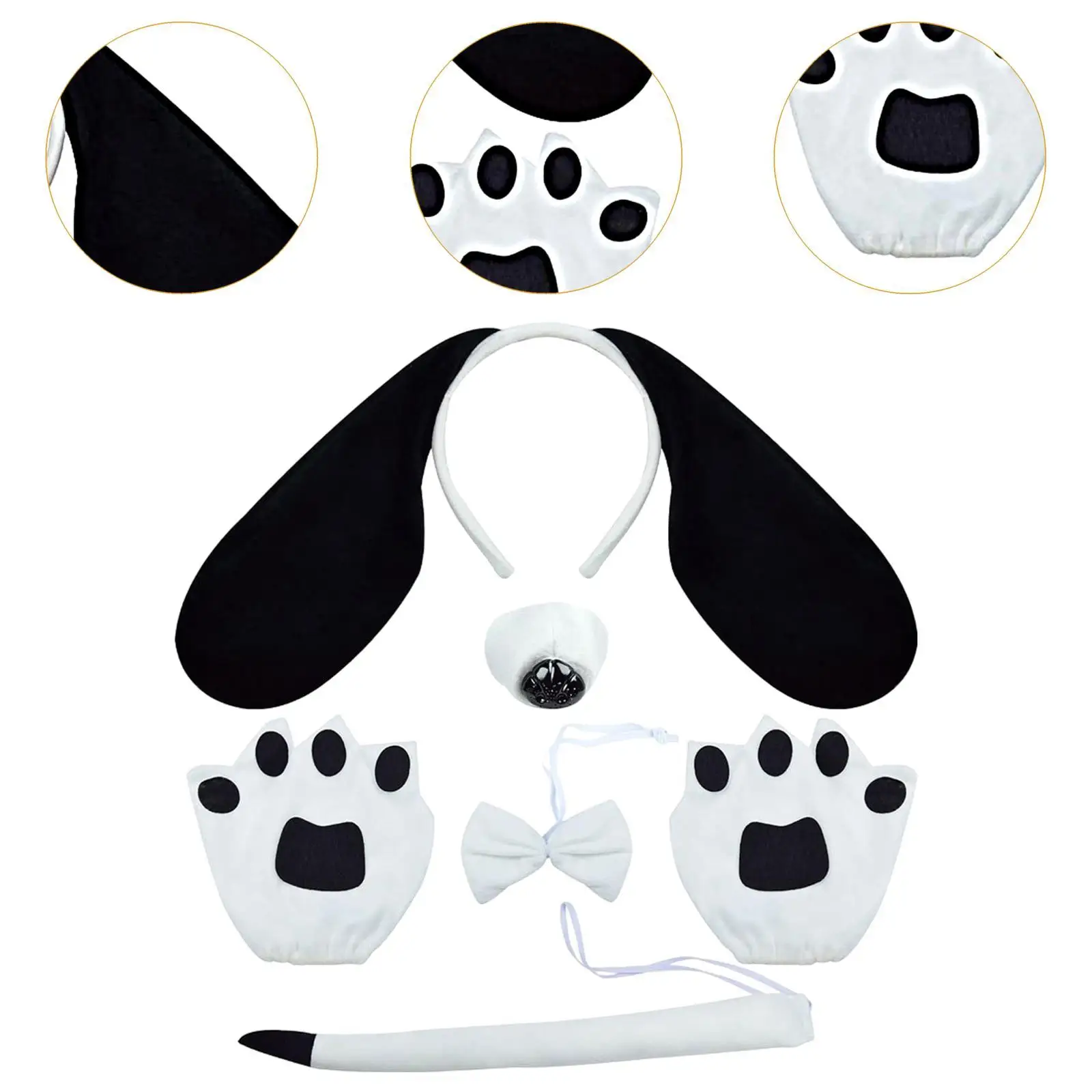 Puppy Dog Ears and Long Tail Set for Masquerade Stage Performance Birthday