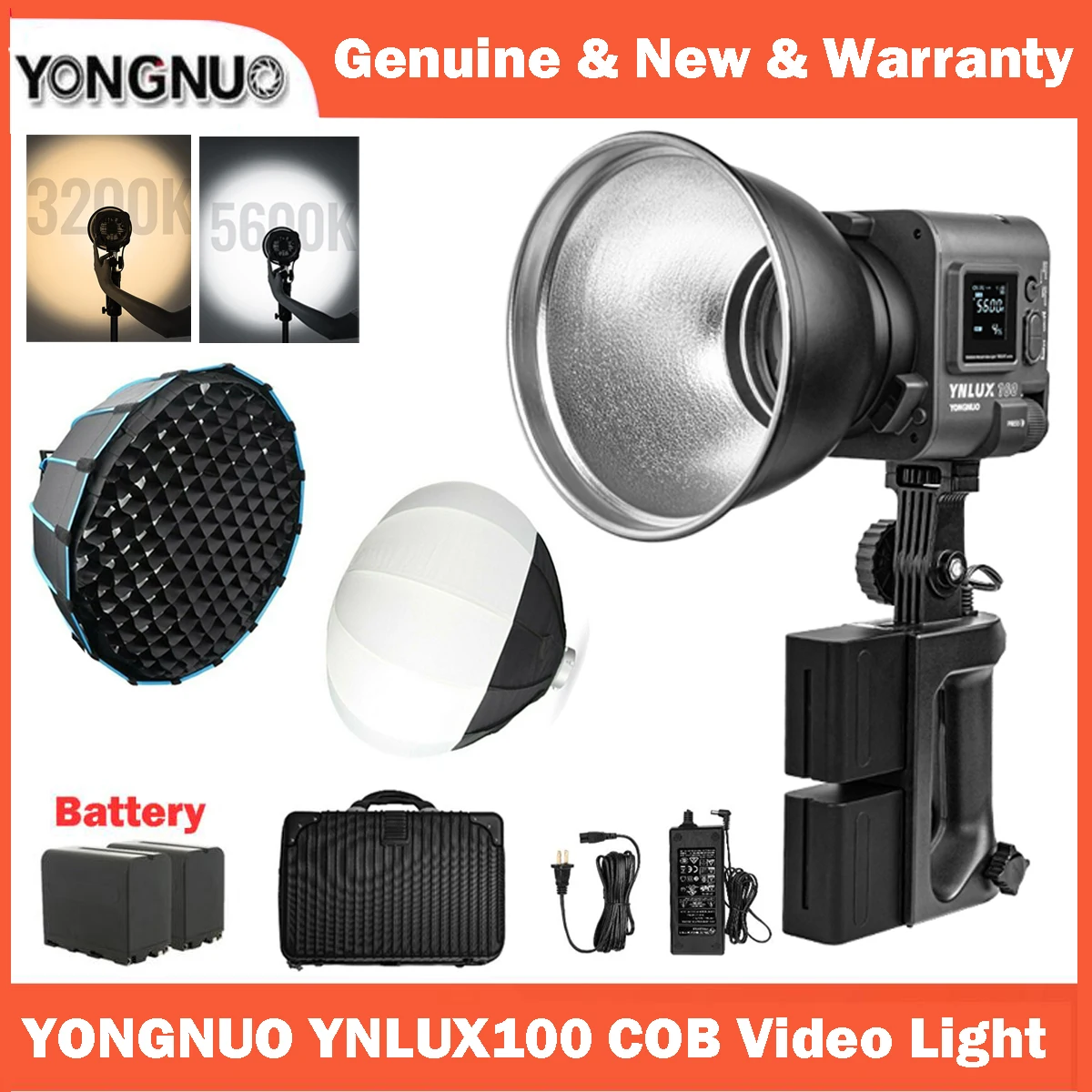 

YONGNUO YNLUX100 100W COB LED Video Light APP Control Bowens Mount Lighting for Photography Video Recording Outdoor Shooting