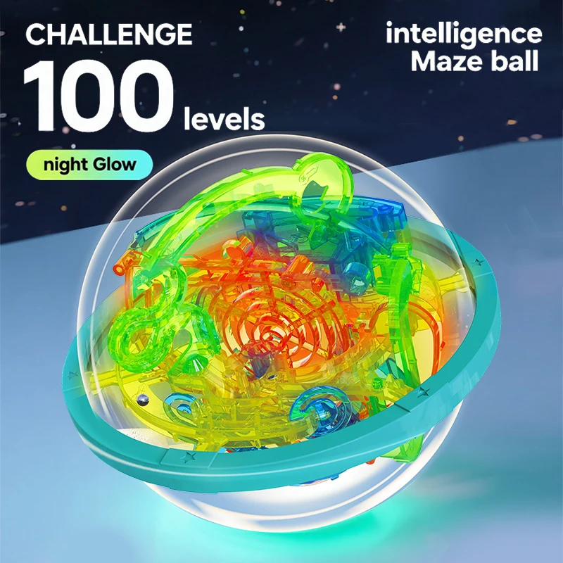 Luminous Version Maze Mini Magic 3D Puzzle Intelligence and Creative Game IQ Gift Display Stand Suitable for Children and Adults