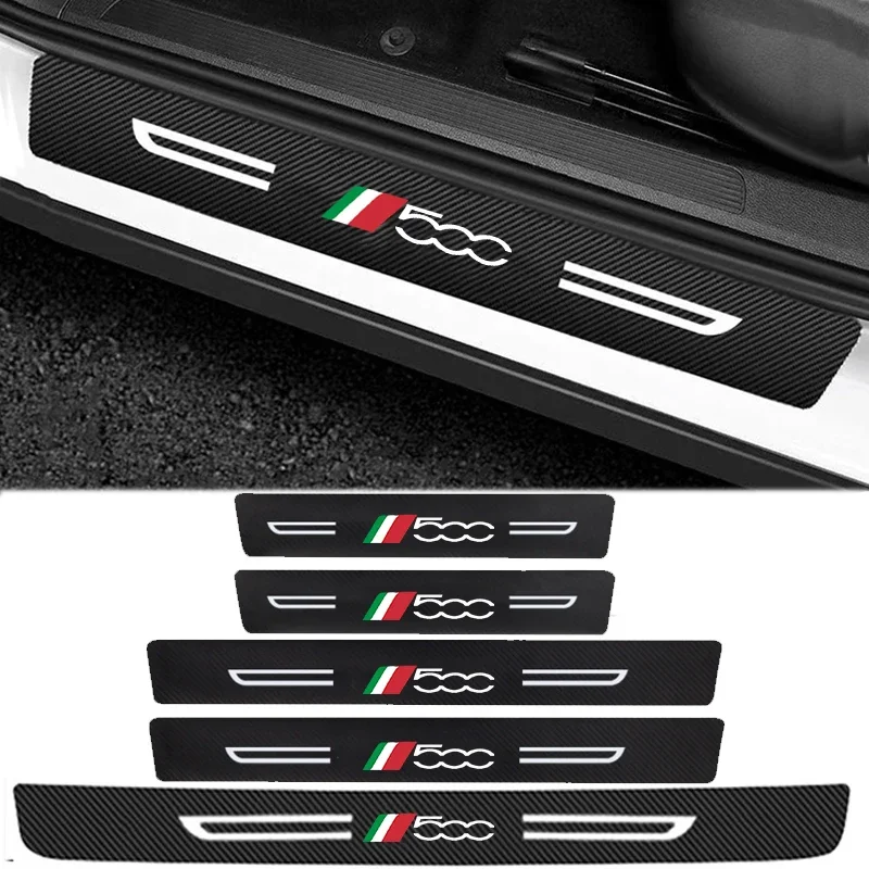 Car Door Edge Protector Stickers for Fiat 500 Auto Door Sill Stirps Anti Scratch Trunk Bumper Film Threshold Guards Decals