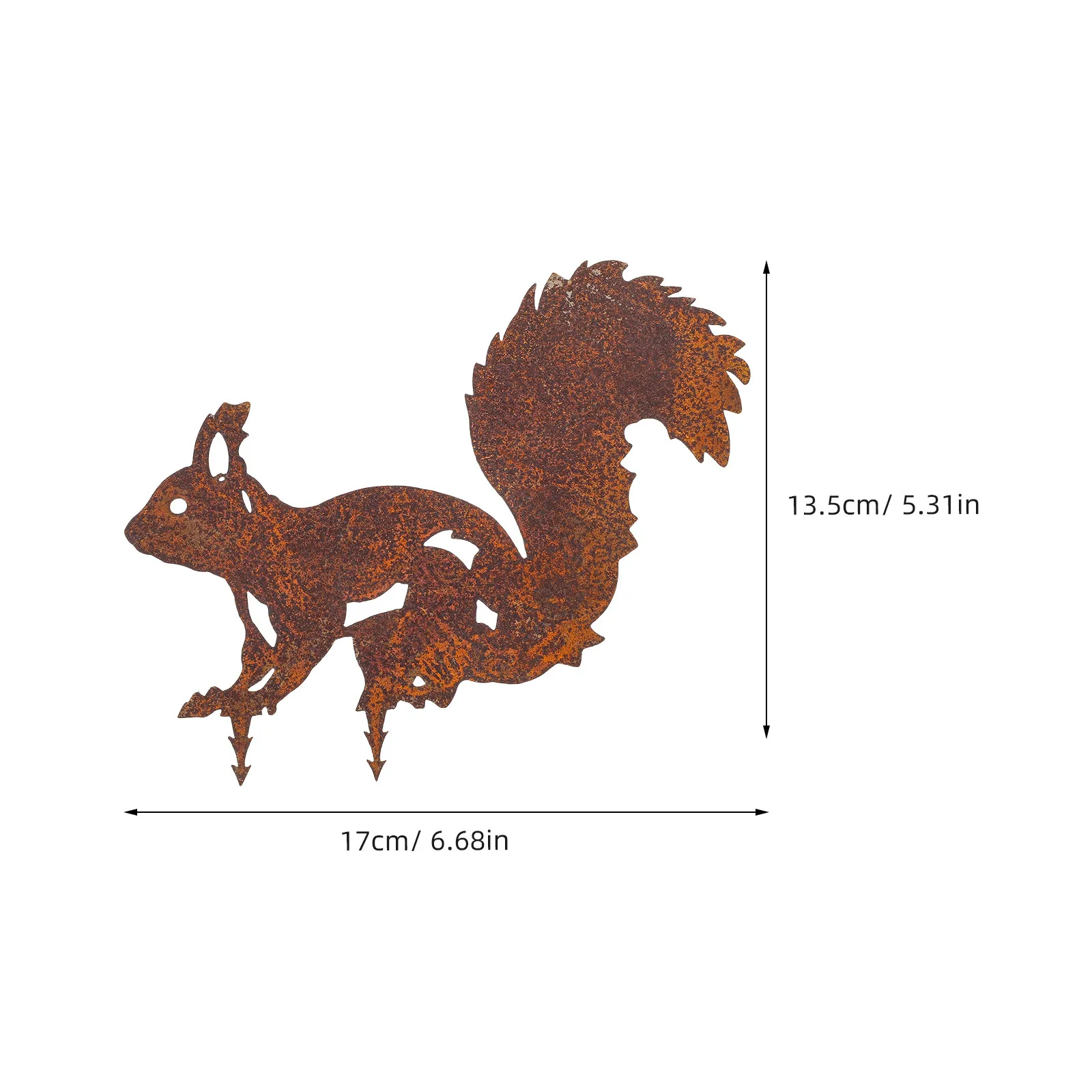 Squirrel nament 14x16cm 52g Iron Garden Animal Yard Sign Stake Decorative Lawn Insert Outdoor Backyard Adornment Craft