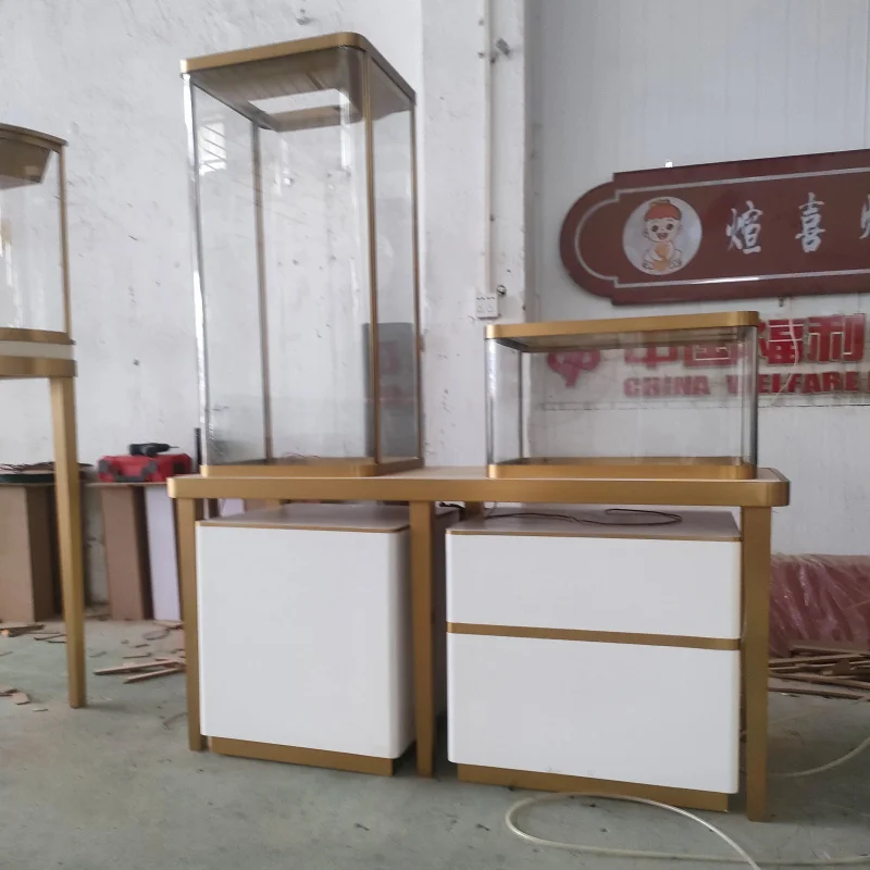 custom.Manufacturers' Mall Showroom Design Tall Lockable Glass Showcase Cabinet Jewelry Display Elegant Desk Showcase Displa