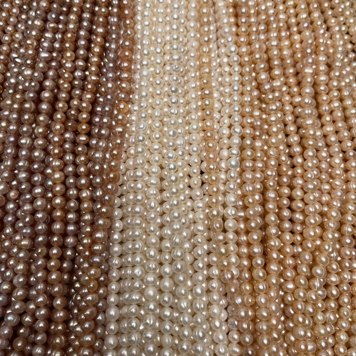 

6-7mm Natural Freshwater Pearl Near-round Orange Purple Spacer Bead Jewelry Make DIY Necklace Earring Bracelet Accessory Women