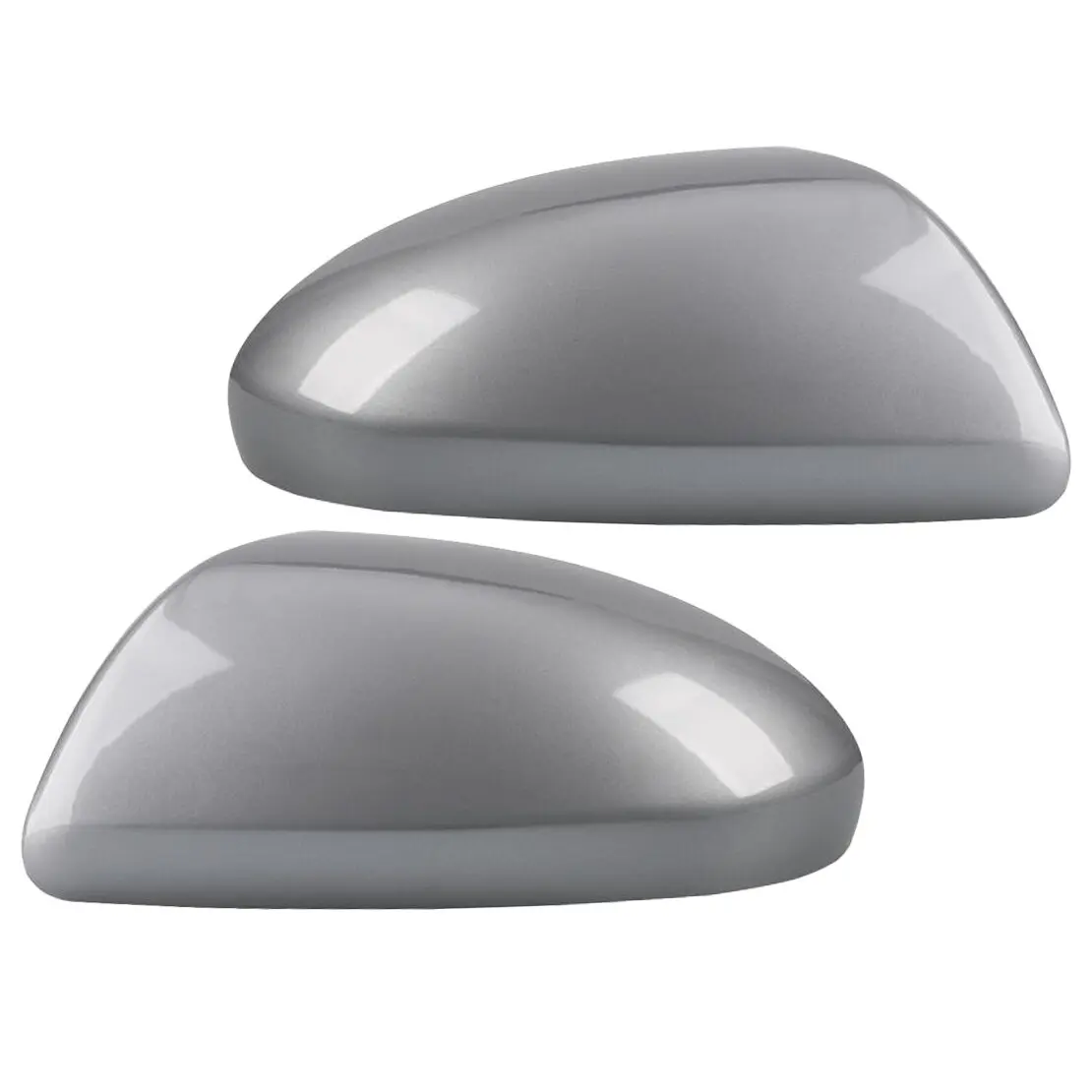 1 Pair Car Front Side Door Wing Mirror Covers Caps Fit For Mazda 2 MK2 Hatchback 2007-2014 Dark Silver ABS