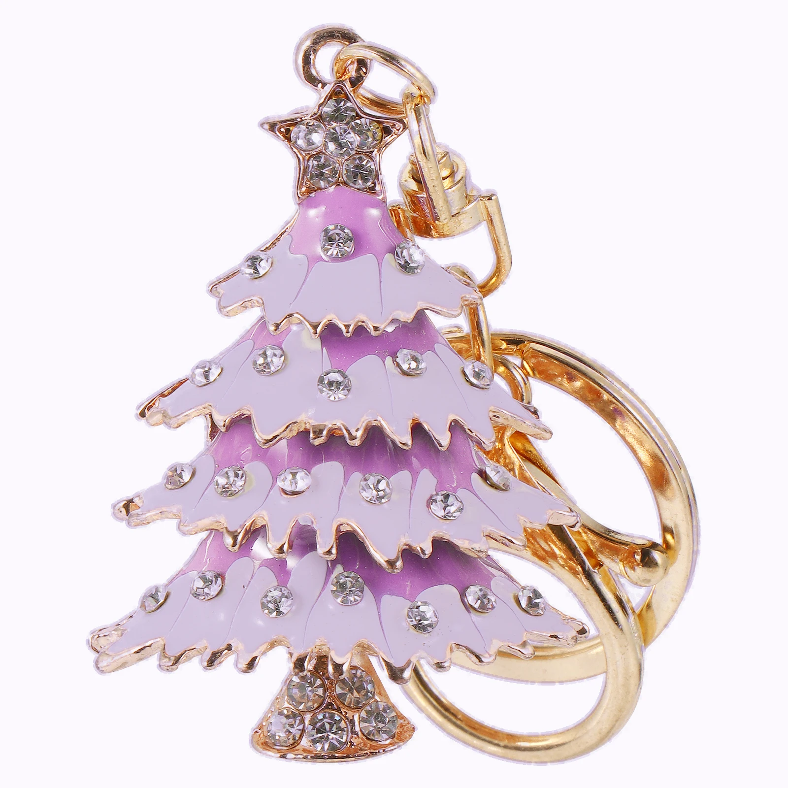 

1 pc Tree Keychain Alloy Rhinestone Pendant Creative Key Chains Ornament Christmas Key Chain Xmas Decor Bag Hanging
