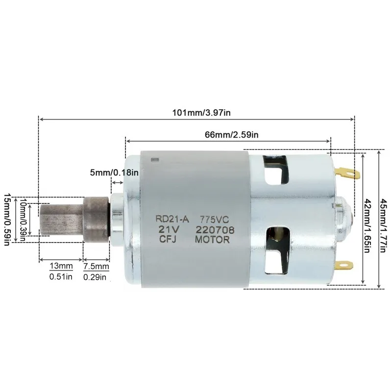Electric Blower Motor 18-21V 15000RPM High Speed 775 DC Motor
