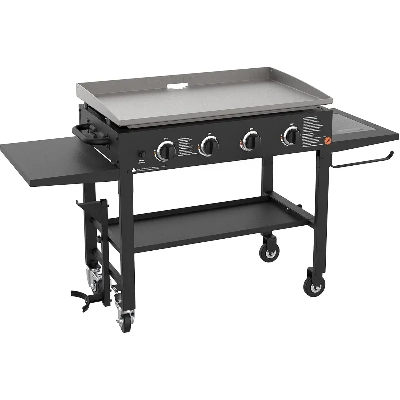 

Cooking Station 4 Burner Propane Fuelled Restaurant Grade Professional 36 Inch Outdoor Flat Top Gas Griddle with Built