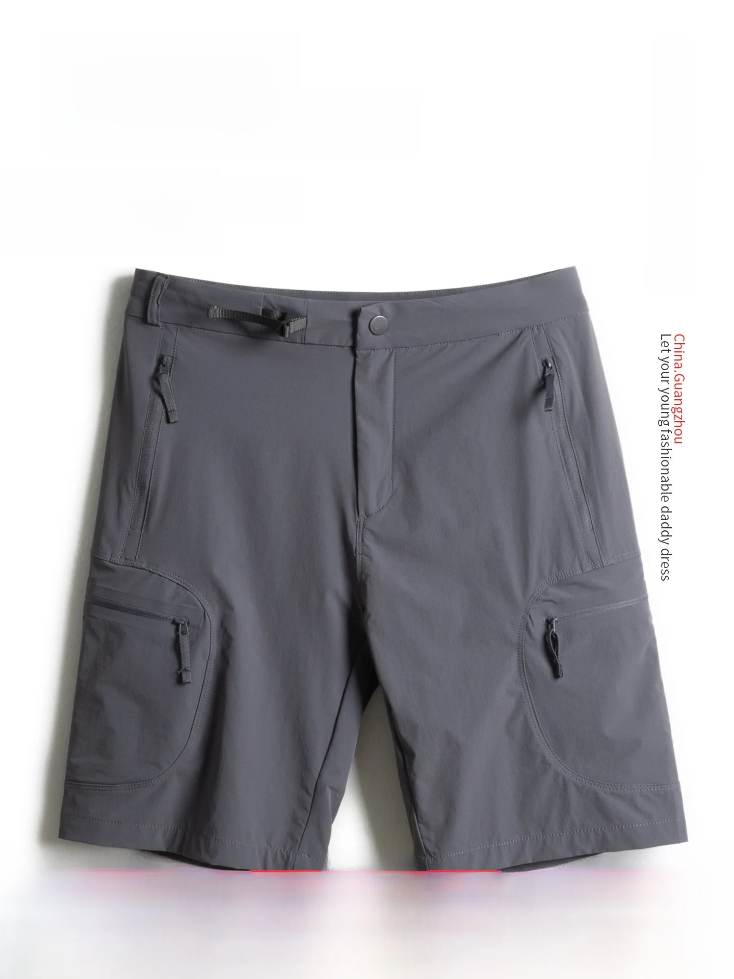 

Waterproof Men's Short Pants Thin Five-Quarter Length Multi-Pocket Summer Fashion Urban Style Loose Fit Dad Shorts for Middle...