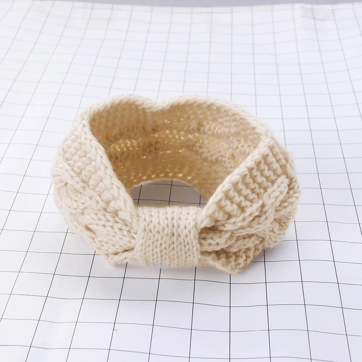 

Warm White Chunky Crochet Turban Headband Knitted Ear Warmer Crocheted Knot Headwrap Bohemian Style Ear Cover Teen Adult