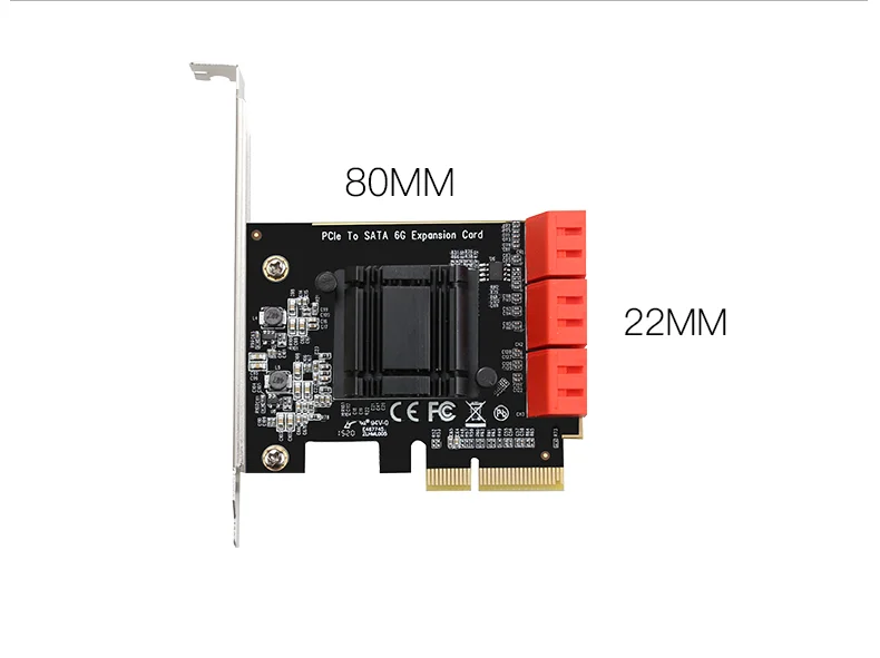 SATA 컨트롤러 카드 CIe3.0 4포트에서 6포트 SATA3 6Gbps ASM1166 확장 카드 SATA3 컨버터 PCI Express X2 Gen 3 호스트 카드