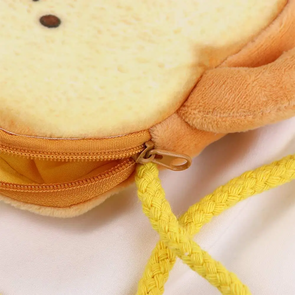 Cute Coin Purse Bag Pendant Card Bag Cartoon Student Bag Bread keychain Bag Girl Shoulder Bag Toast Coin Purse Flush Wallet