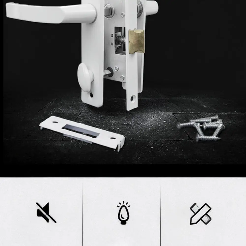 For For Gule Plastic Steel Door Lock Handle Set Bathroom Privacy Latch Modern White Design Easy Maintenance Hardware