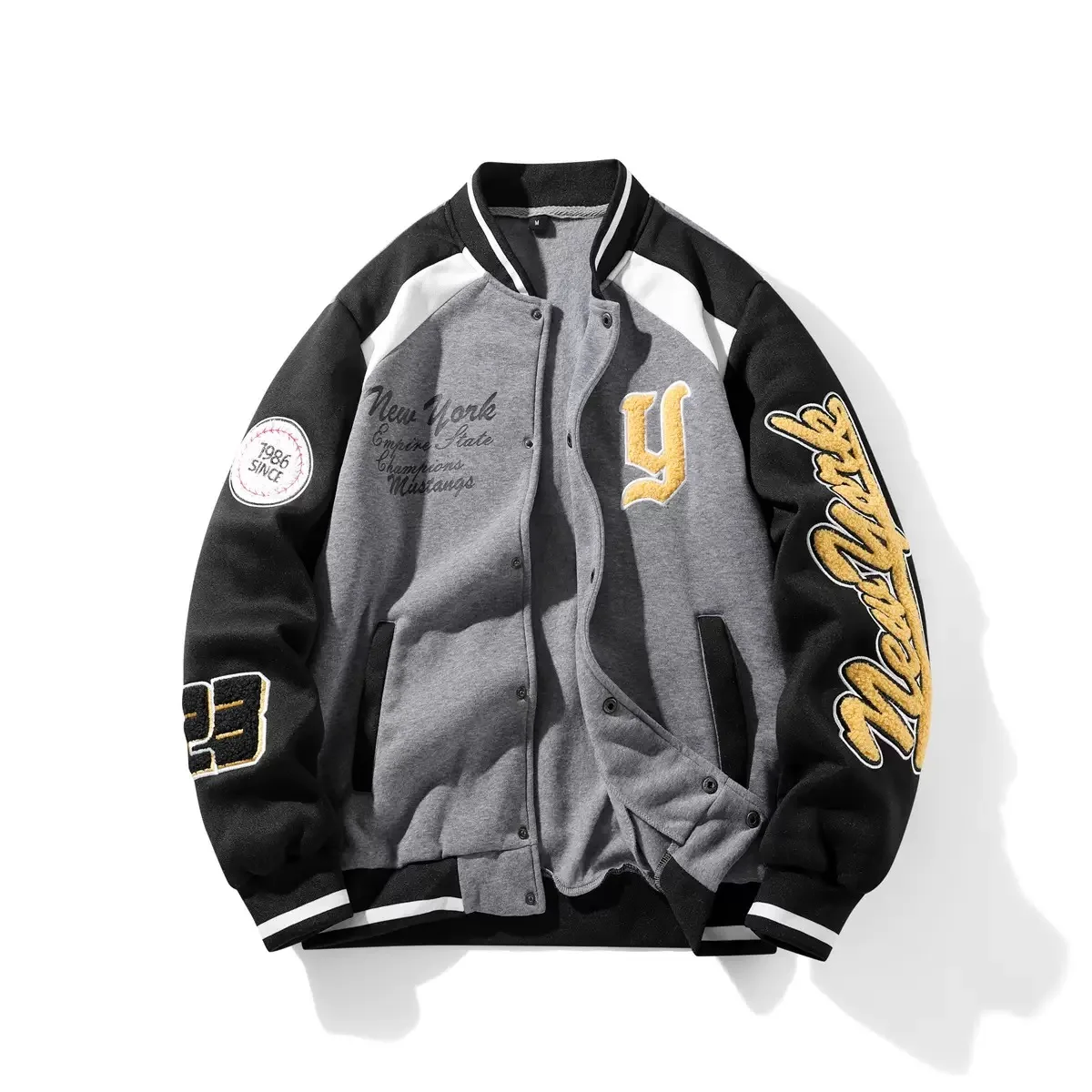 Autumn and Spring New Fashion Trend American Vintage Embroidered Baseball Jacket Men's Casual Loose Sports Plus Size Coat