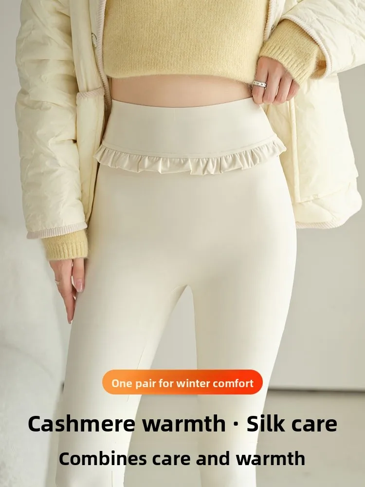 Pantaloni da yoga da donna design in pelle arca foderati a vita alta vestibilità slim comodi antiscivolo leggeri tendenza autunnale