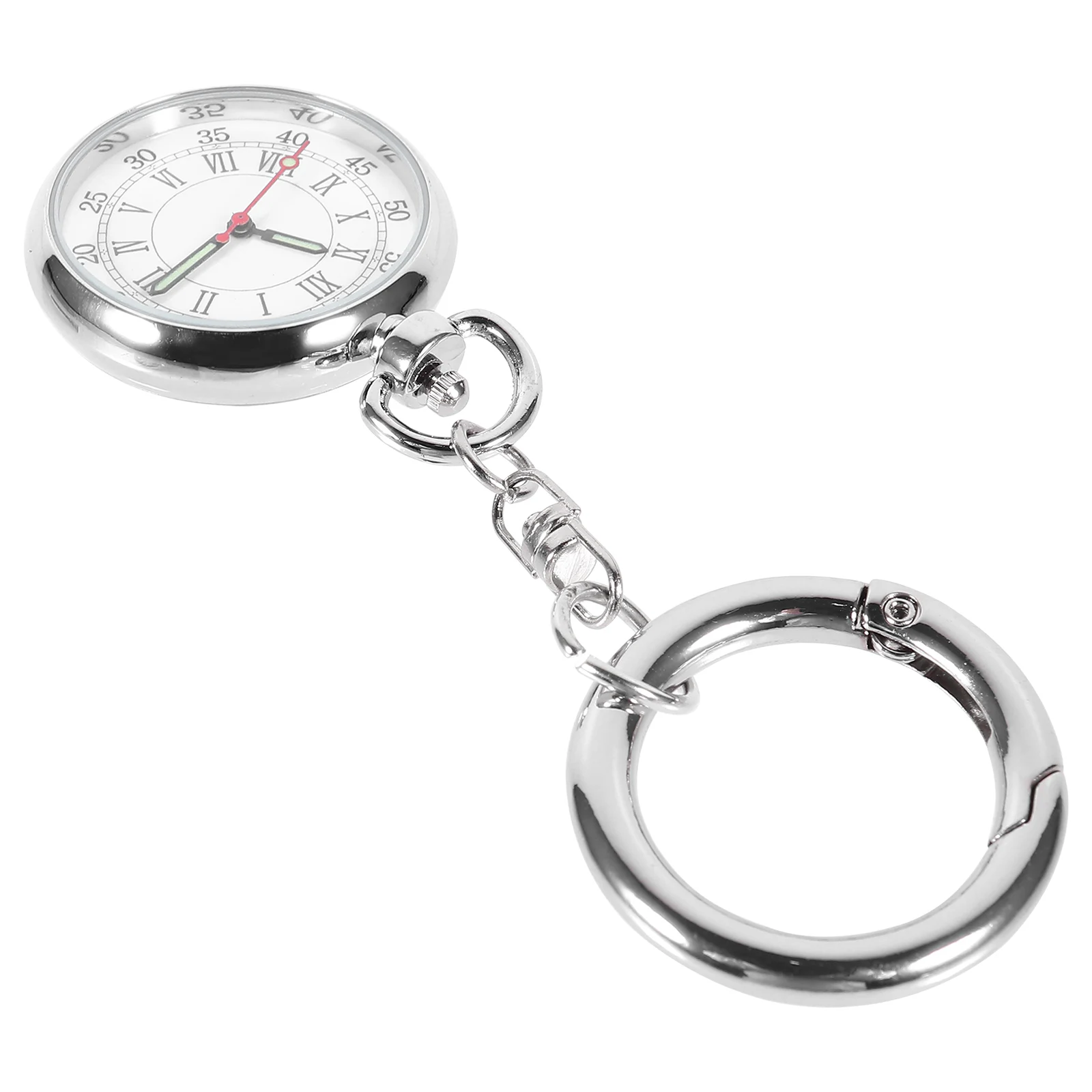 

Nurse Watch Pocket Hanging Luminous Quartz Alloy Keychain Material Birthday Gift Nurses Students Transparent Glass Night Reading