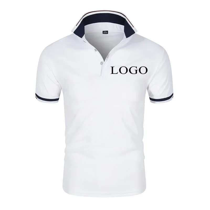 Your Own Design Brand Logo/Picture Personalized Custom Anywhere Men Women DIY  Polo collar solid color shirt EU size