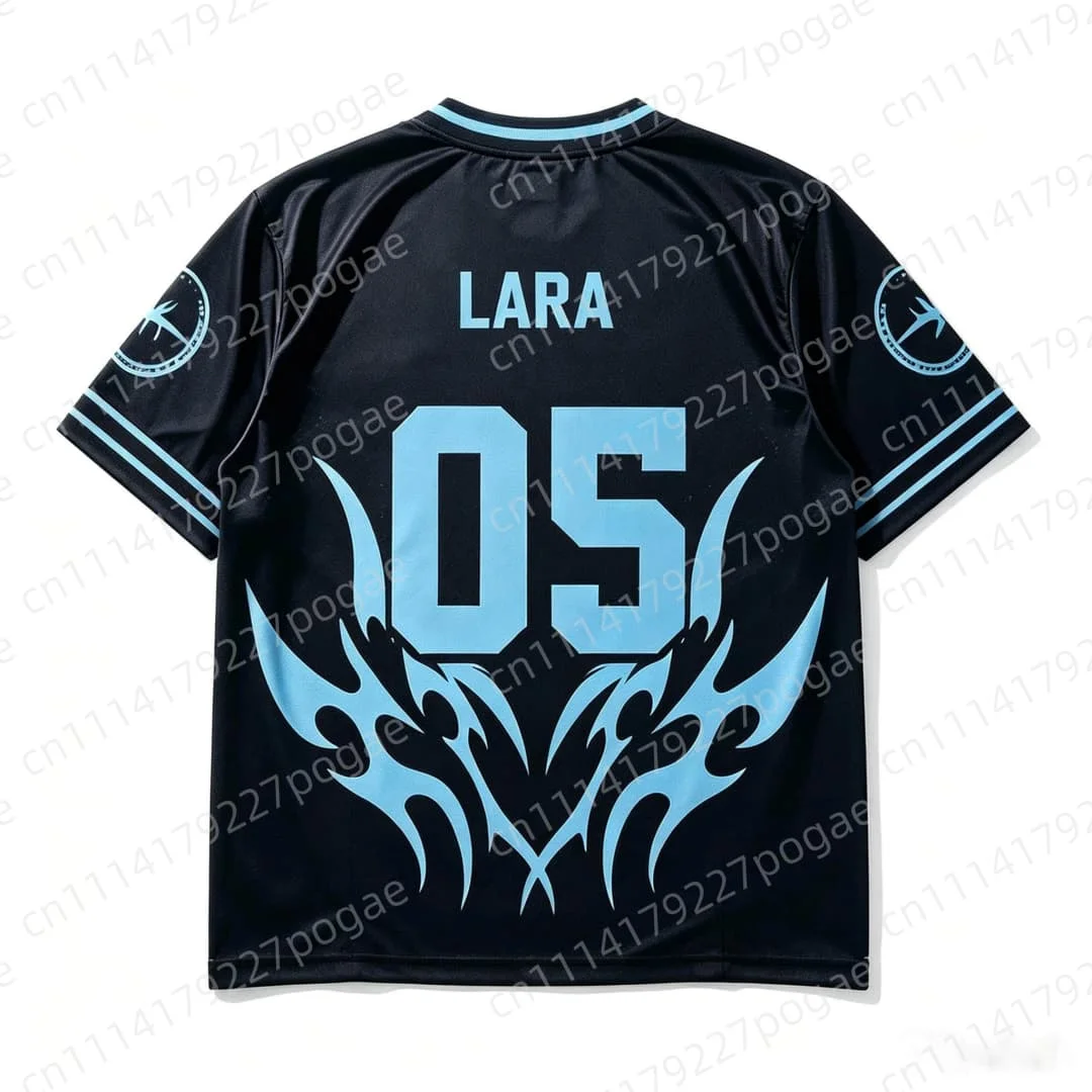 Summer KATSEYE Konzertmitglied Daniela 04 Fußballtrikot Kpop Merch Y2K Hip Hop Streetwear Atmungsaktives Casual Unisex T-Shirt – Detail 6