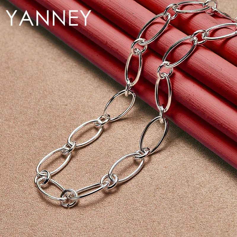 925 Sterling Silver 18 Inches Simple Chain Necklace For Men Women Fashion Hip Hop Jewelry Wedding Gifts