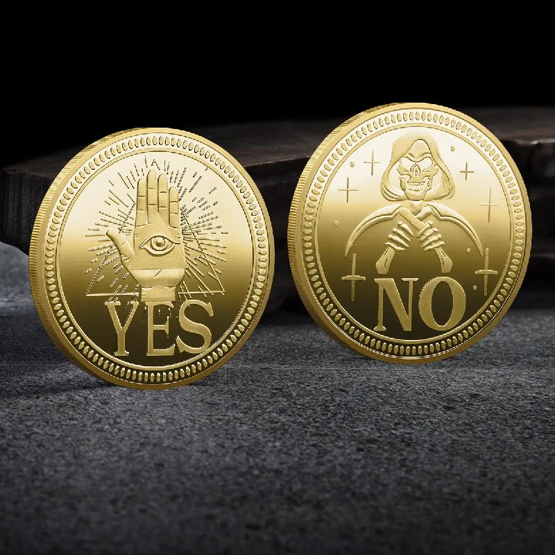 YES or NO Coin Make Decision Commemorative Badge Double Sided Embossed Plating Collection Piece Oui Non Charmus Coin 1848