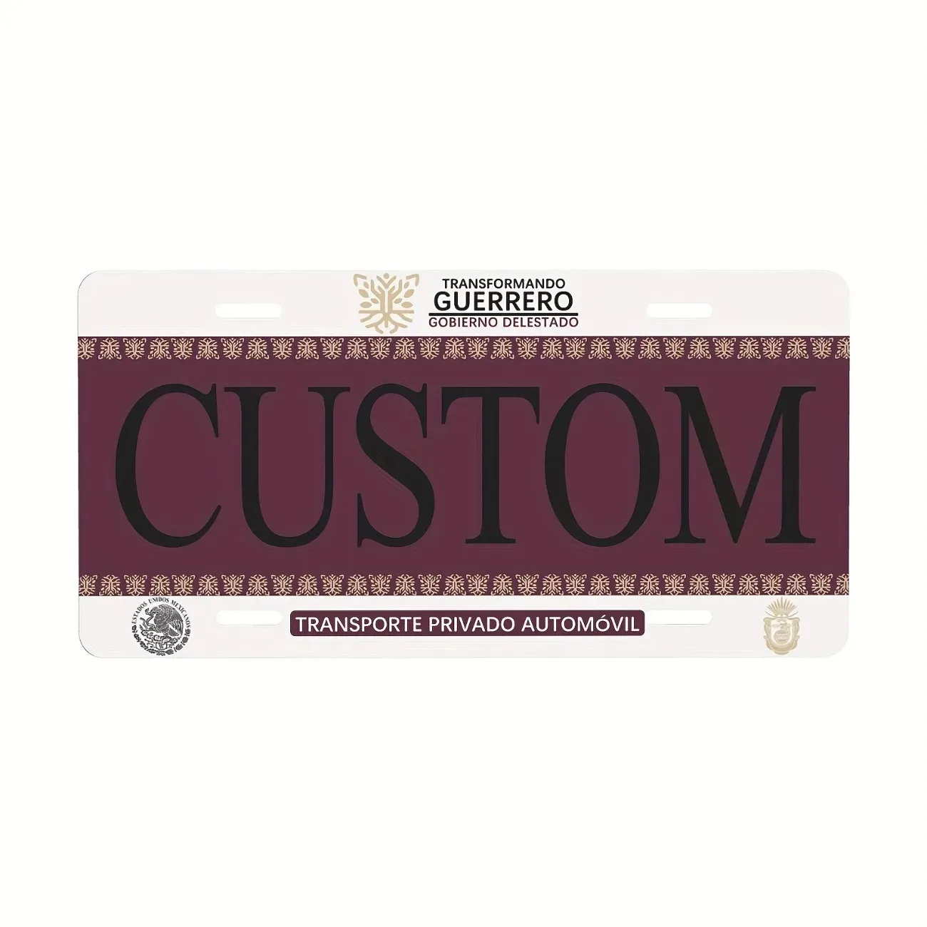 Customized Personalized Metal Sign, Mexico Guerrero State Style, Home Garage Decor ( Decoration Only )