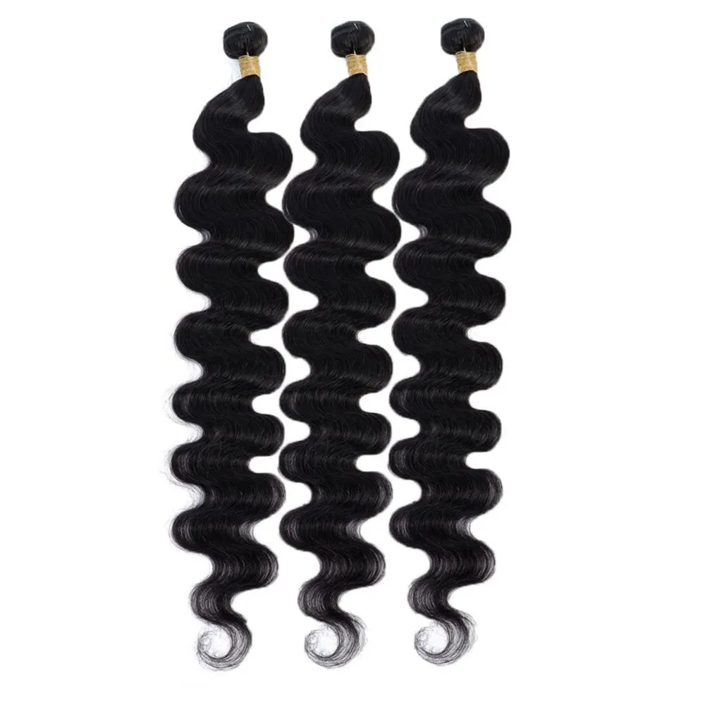 Bundles de cheveux humains brésiliens Body Wave pour femme, Extensions de cheveux Remy, Naturel, Noir, Document # 1B, 26 po, 28 po, 30 po, 3 Bundles