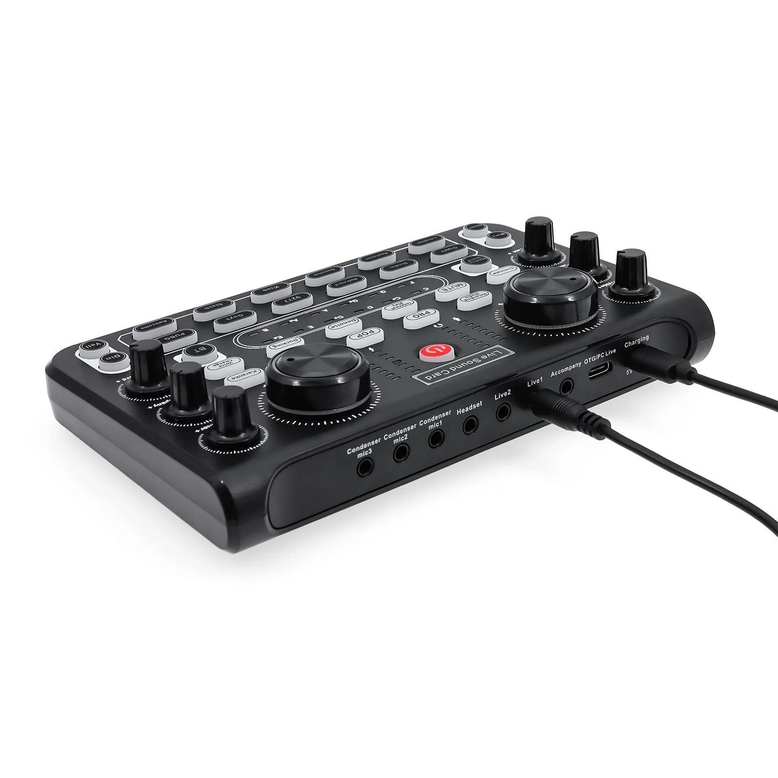 X60 Professioneller Audio-Mixer, Soundkarte, englische Version, multifunktionales DJ-Equipment für Karaoke, Live-Übertragung, Studioaufnahmen – Detail 9
