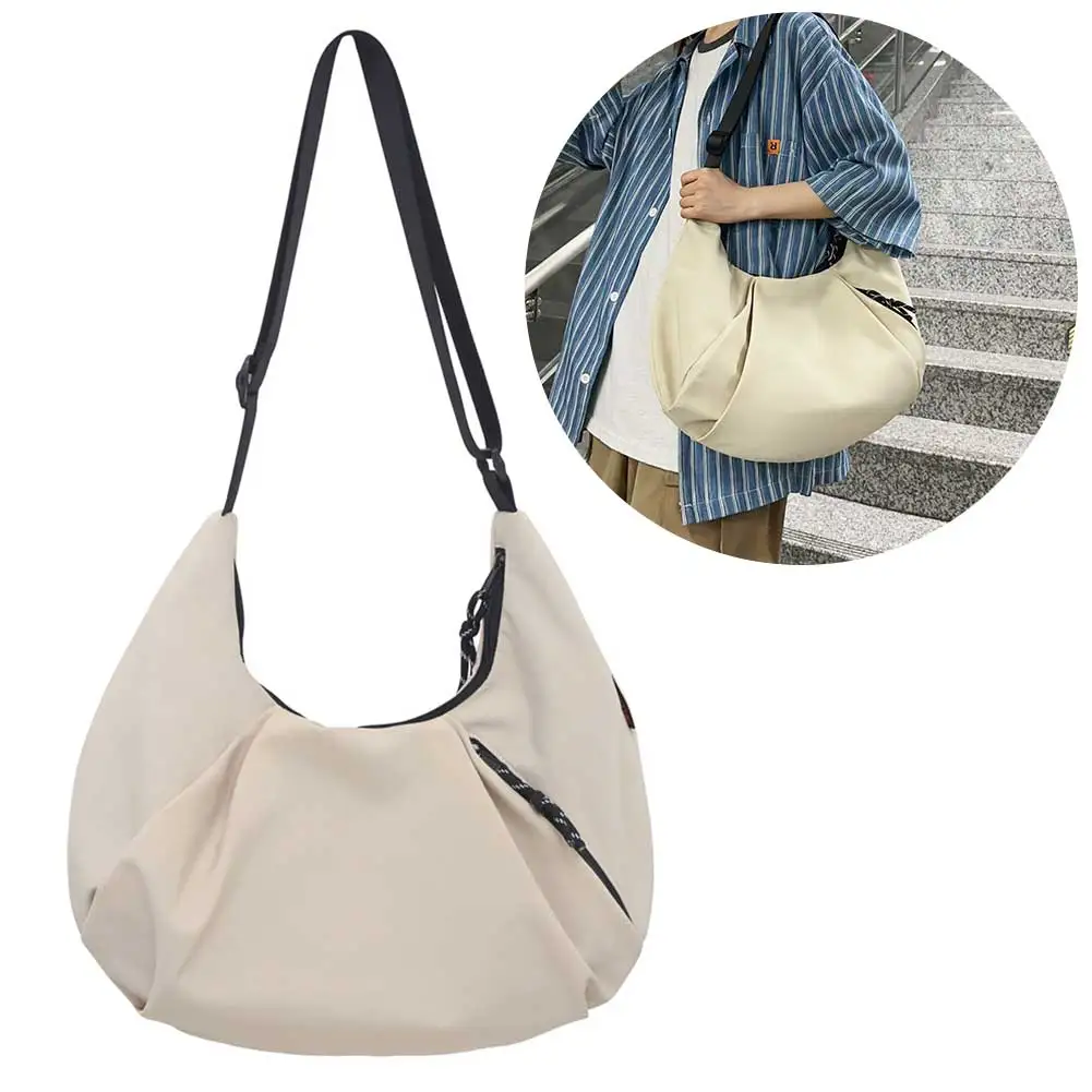 Women Pleated Dumpling Bag Casual Fashion Tote Bag Adjustable Strap Crossbody Sling Bag Large Shoulder Bag Outdoor Travel Bag