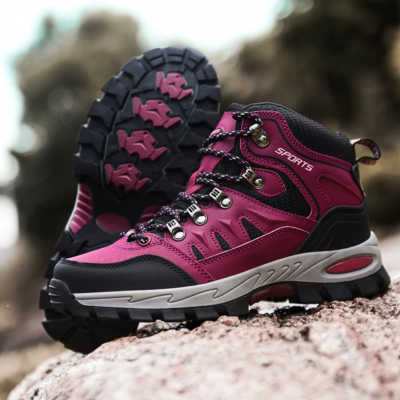 

Autumn Winter Fashion Men's Hiking Sneakers Large Size 46 High-top Trekking Shoes Unisex Non-slip Outdoor Sports Shoes Men 2026