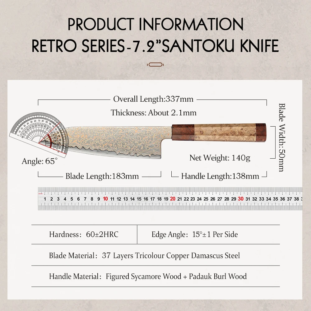 Hezhen 7.2" Santoku — photo 2