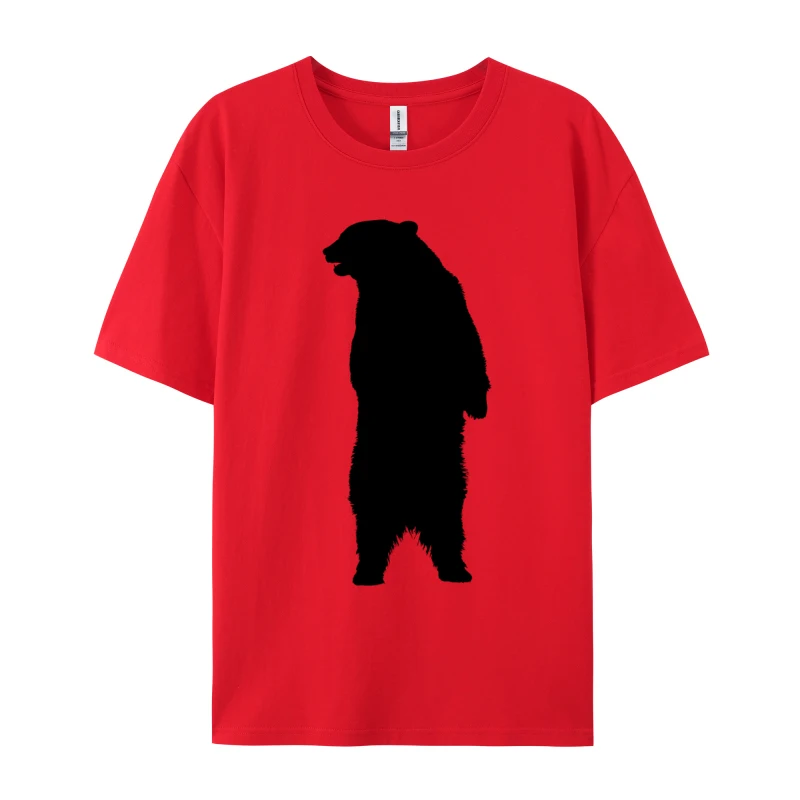 A Standing Bear Print T-shirt Casual Tops Tees Summer Fall Brand New Round Neck 100% Cotton Mens Clothing Plus Size