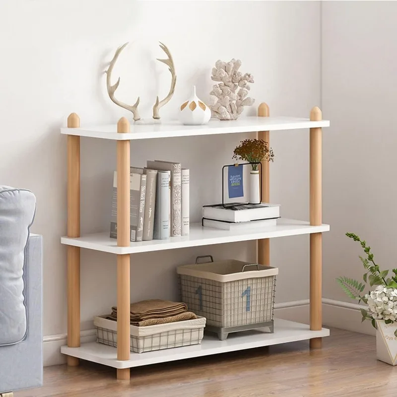 FREE SHIP.3-Tier Wooden Shelf Bookcase - Modern Open Bookshelf, Free Standing Storage Rack, Multifunctional Display Stand f