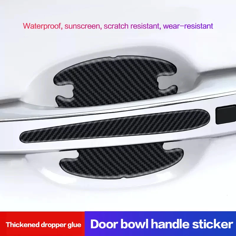 

Car Door Handle Bowl Scratch Protective Stickers Carbon Fiber Protector Cars Sticker Car Handle Anti-collision Protection Strip