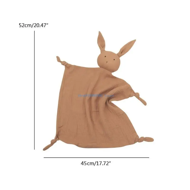 K9FF Baby Appease Towel with Stuffed Rabbit Soft Cotton Soothe Infants Comfort Sleeping Nursing Cuddling Blanket