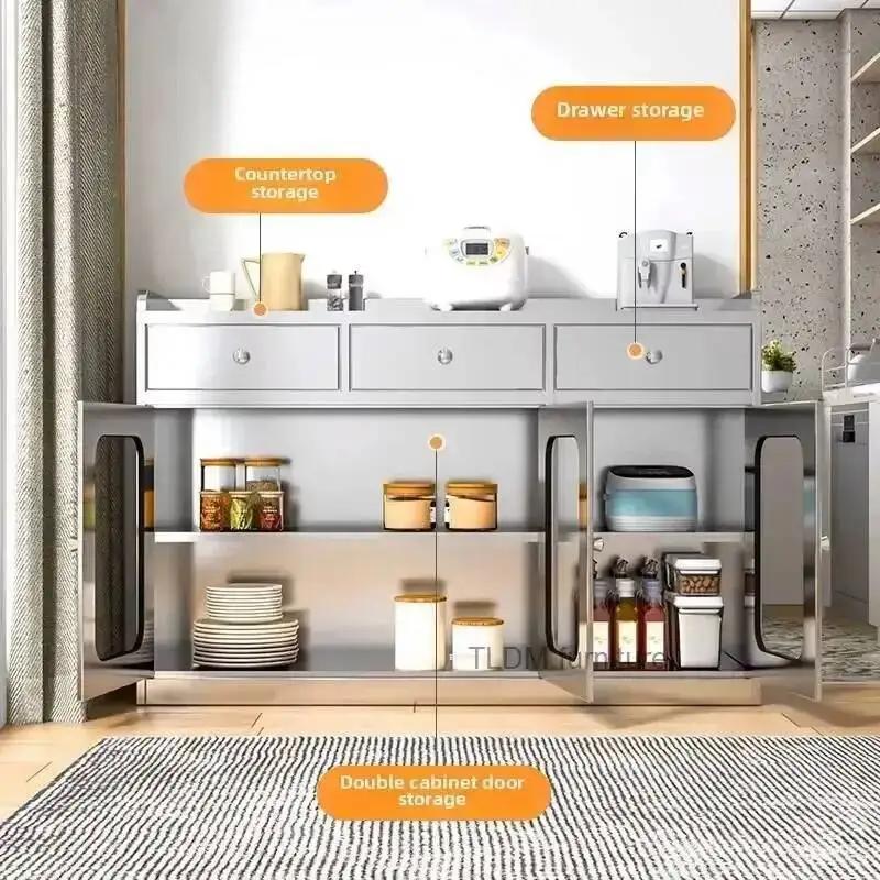 Stainless Cabinets Furniture Meal Steel Storage Preparation Floor Kitchen Kitchen Pots and Cabinet Stoves Bowls Kitchen Cabinets