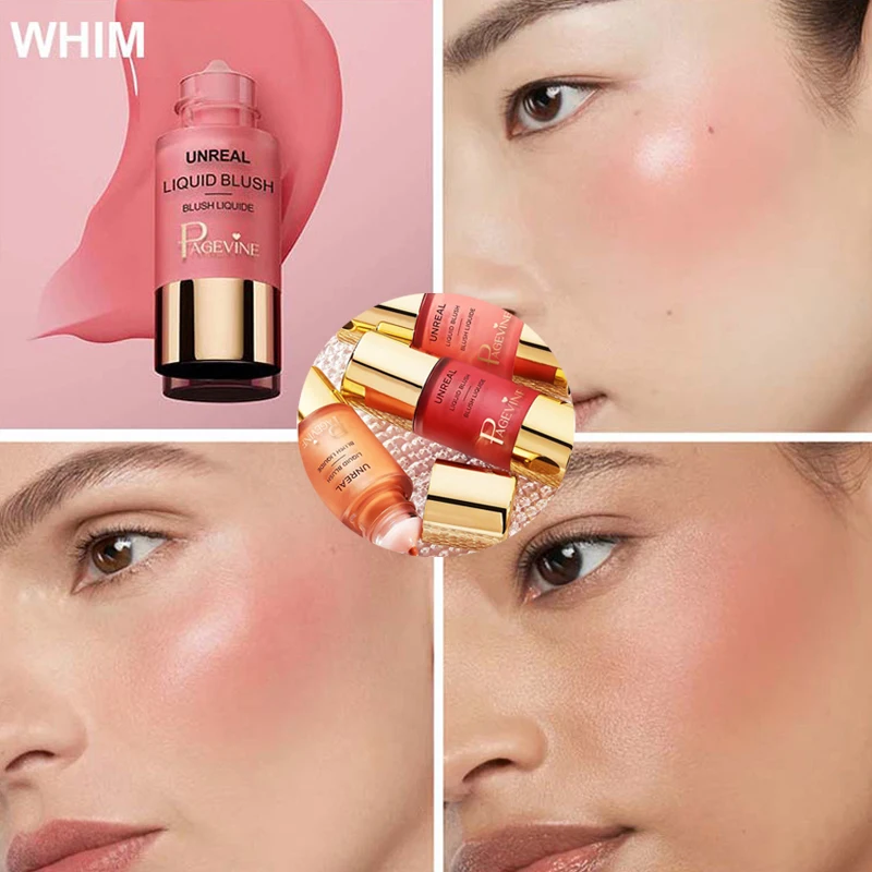 PAGINA VINE Fard liquido Ombretto 2-IN-1 Schiarente Idratante Opaco A lunga durata Resistente al sudore Rouge Plumper Fard Crema Trucco