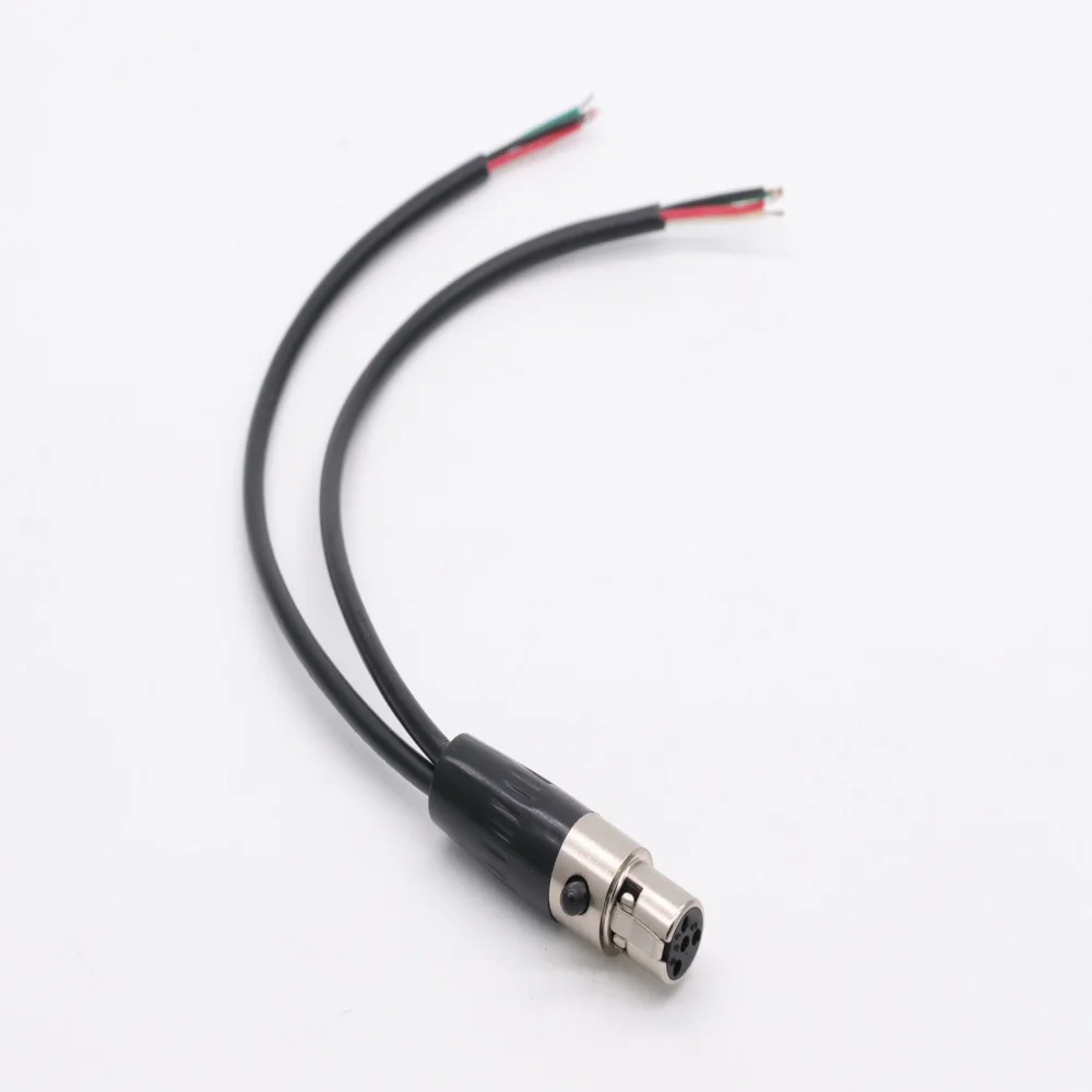 4Pin Mini XLR Jack Female to Dual Male Cable for Shure Bodypack Transmitter Wireless System