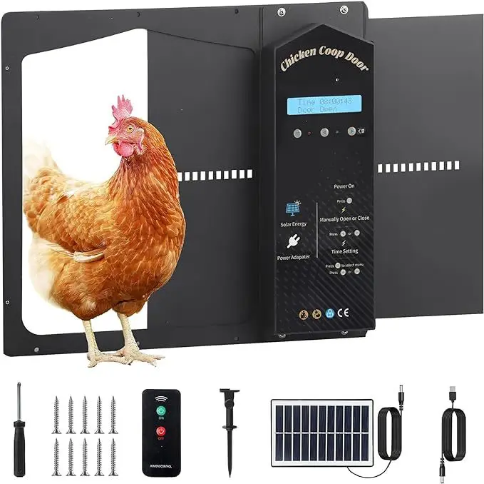 solar intelligent anti-clip coop door horizontally, and automatically switch the