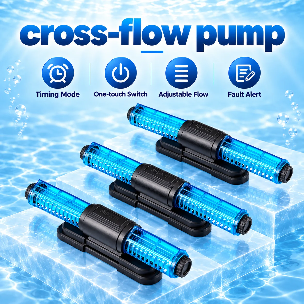 Aquarium Cross-flow Pump Fish Tank Circulating Flow App Control DC Water Submersible Fountain 10 Speed Adjustable Product
