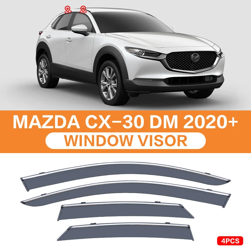 

For MAZDA CX-30 DM 2020+ Car Window Visor Awning Shelters Windshield Side Window Rain Sun Shade Auto Accessories Car Styling