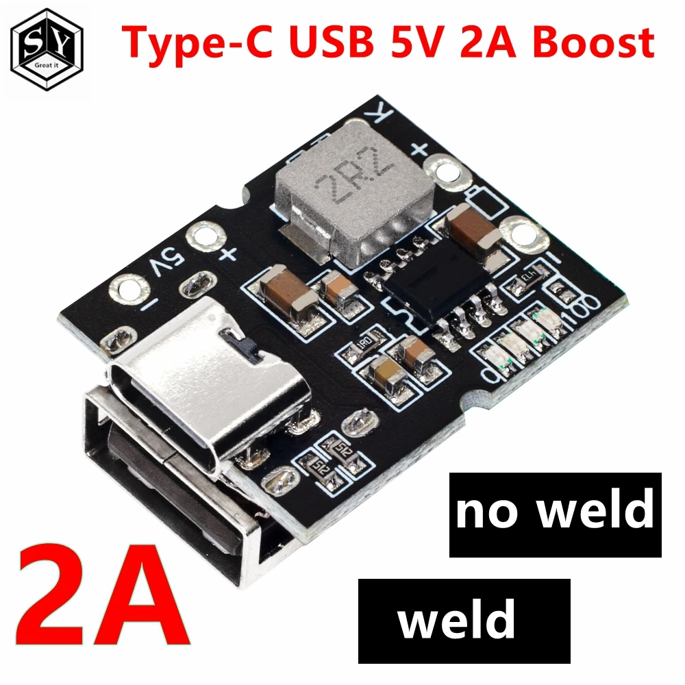 Typ-C USB 5V 2A 3.1A Boost Step-Up moduł zasilania bateria litowa tablica zabezpieczająca ładowanie wyświetlacz LED USB dla majsterkowiczów ładowarka