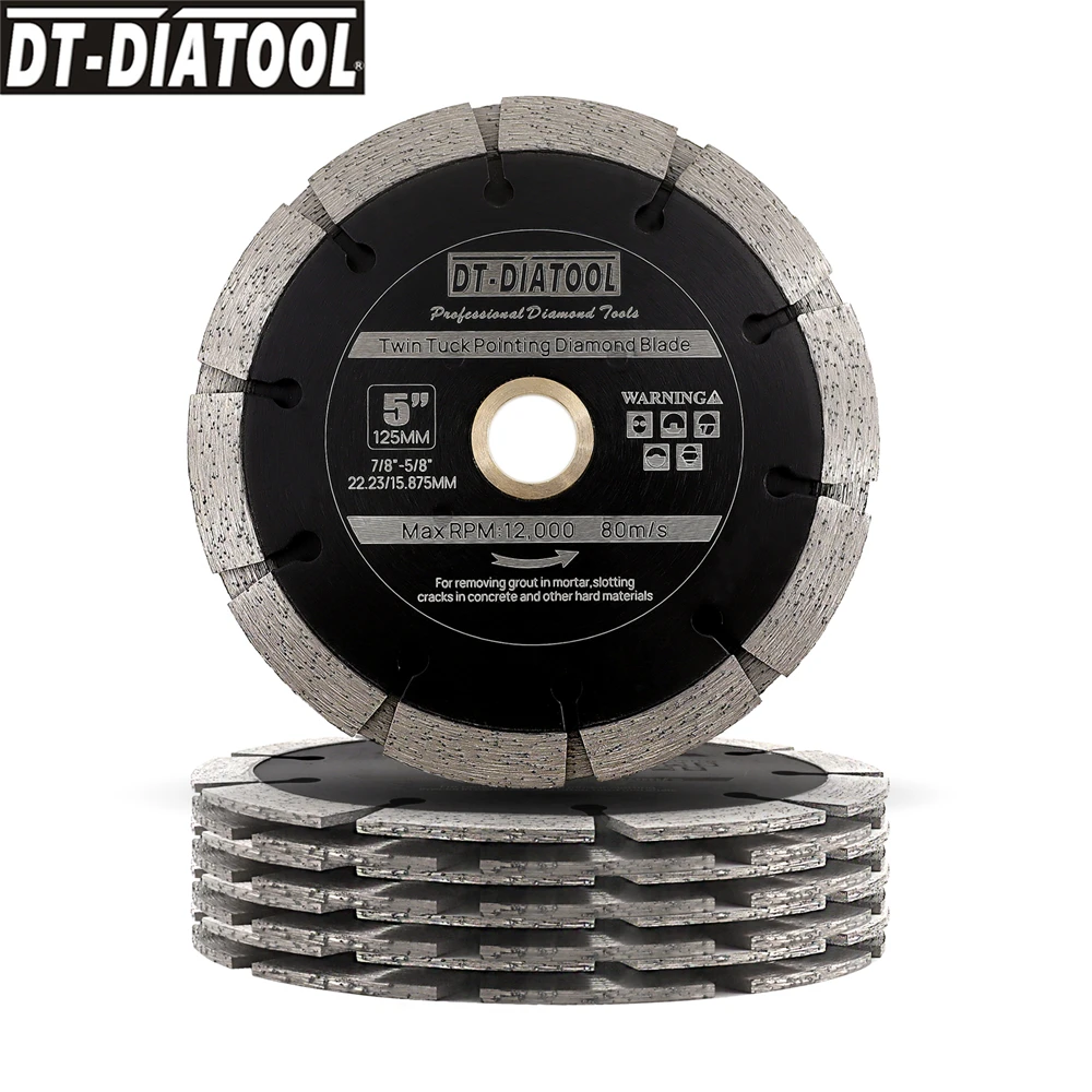 

DT-DIATOOL 1/2pcs 115/125mm Diamond Cutting Disc Double Piece Diamond Saw Blade Slotting for Mortar Morter Granite Marble