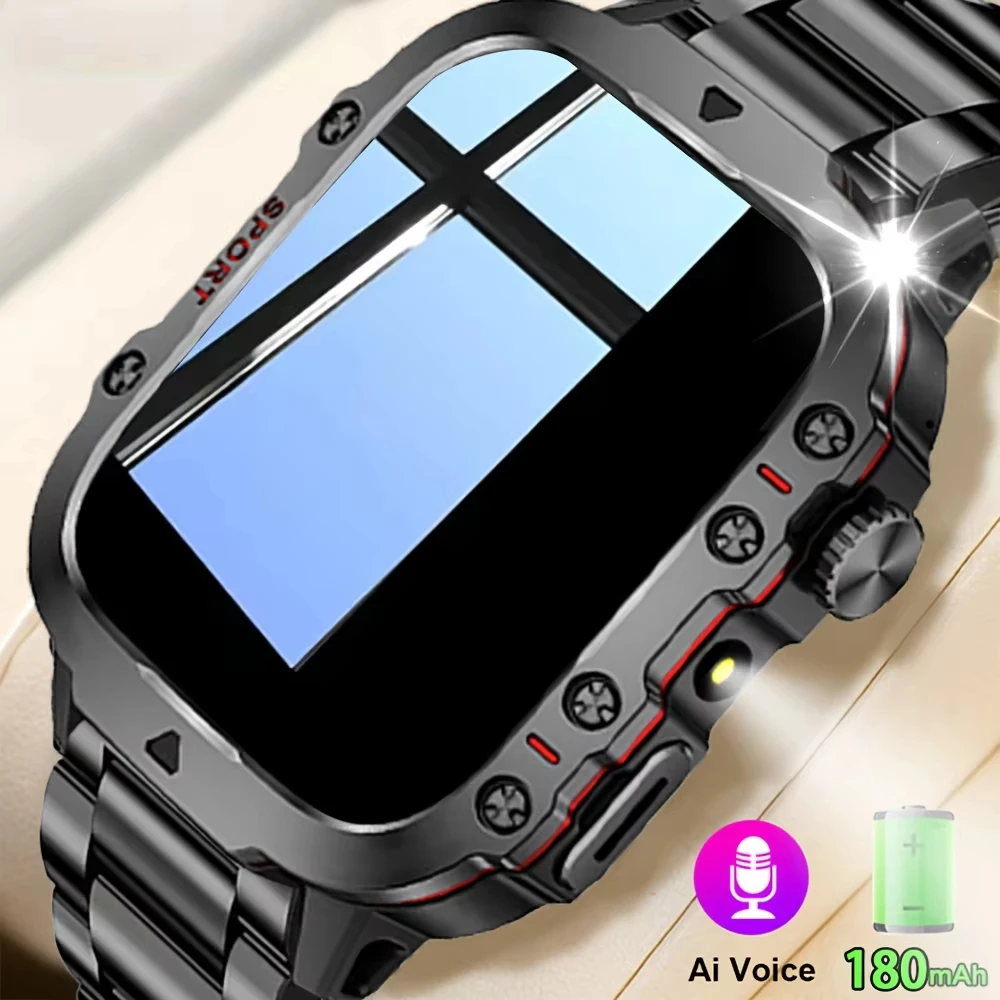 

2025 New GPS Outdoors Military Smart Watch Men LED Flashlight IP68 Waterproof Heart Rate Sports Fitness Smartwatchs For Huawei