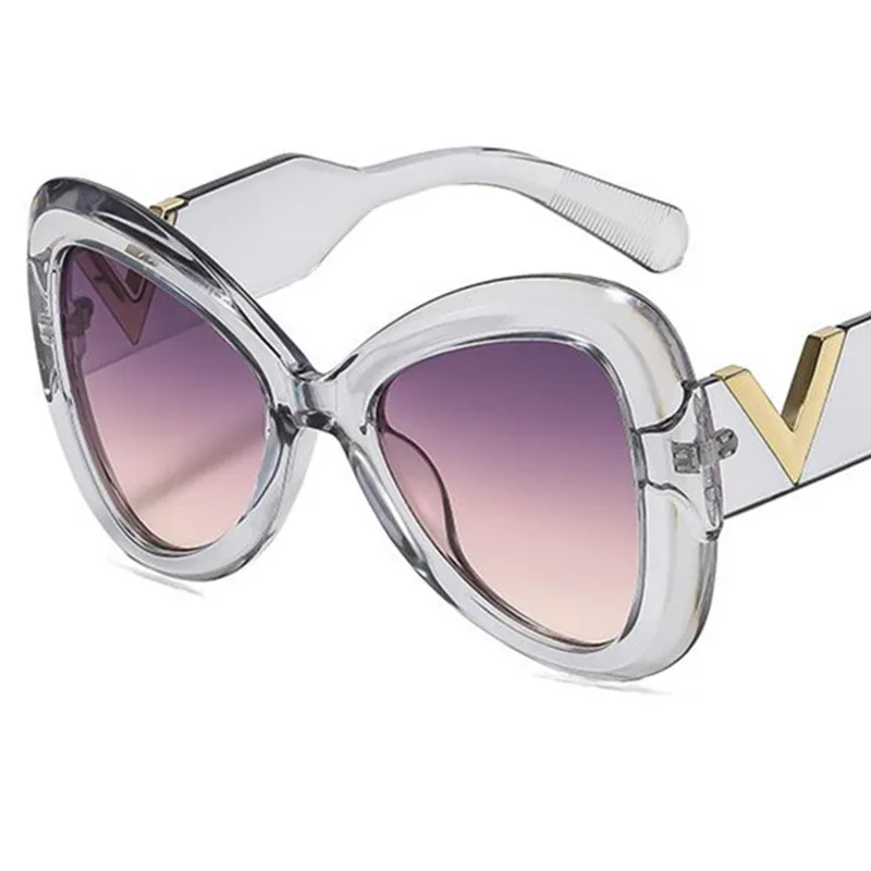 NEW Sun Glasses Women Anti-UV Spectacles Butterfly Eyeglasses Personality Wide TemplesGoogle Retro Oversize Frame Sunglasses