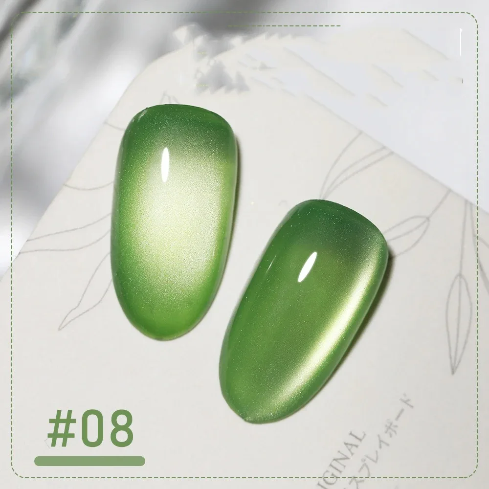 5g/Bottle White Moonlight Nail Cat's Eye Gel Magnetic Satin Gel Polish 9-Colors Soak Off Glitter Phototherapy Manicure Varnish