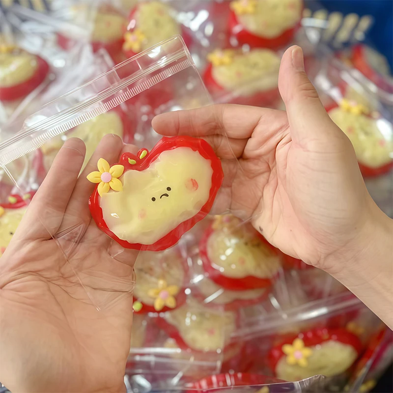 متعة لطيف كريم التفاح الأحمر معسر انتعاش بطيء الإجهاد تخفيف الطين الكريستالي للأطفال القلق الحسي الاسترخاء معسر